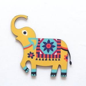 Premium Wooden Fridge Magnet, Indian Theme, Vegan Sustainable Fridge Accessories